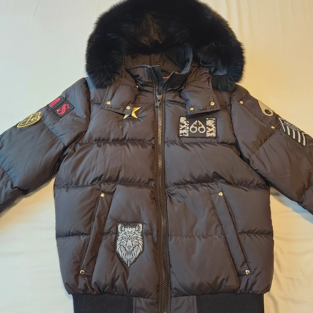 Moose Knuckles Black Bomber Jacket - Picture 1 of 11